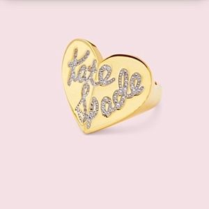 Kate Spade Heritage Pavè Script Heart Ring